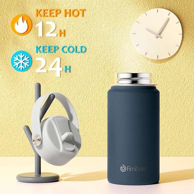 Fimibuke Kids Insulated Water Bottle, 14oz BPA FREE 18/8 Stainless Steel Travel Tumbler Double Wall Vacuum Leak Proof Kids Cup with Straw Metal Water Bottle for School Boys Girls(1 Pack, Slate)