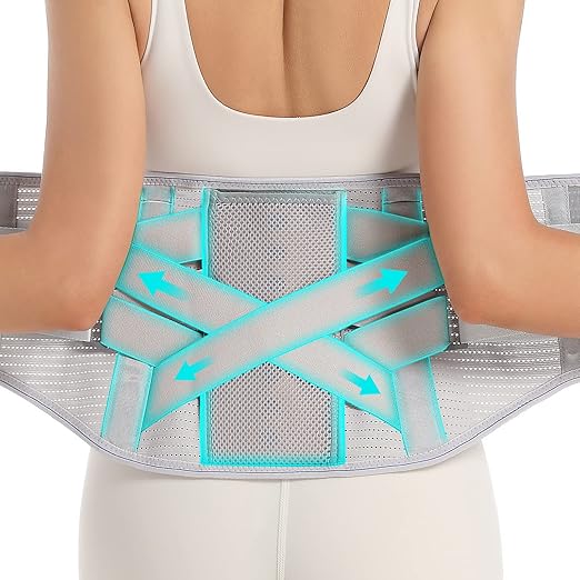 Back Brace for Lower Back Pain Relief - Back Support Belt for Women & Men, Lower Back Brace for Herniated Disc, Sciatica. Removable Stays for Lower Back Support with 2 Different Hardness Sets