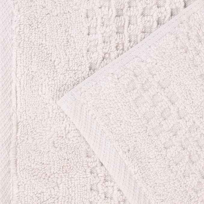 Superior Playa Zero Twist Cotton Medium Weight Towels, for Guest Bath, Bathroom, Shower, Spa, Plush, Quick Dry, Ultra-Soft Towels, Bath Essentials, Waffle Textured, 3 Piece Assorted Towel Set, Silver