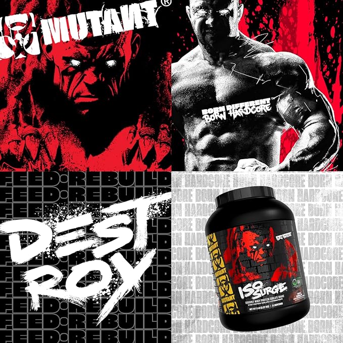 Mutant ISO Surge Whey Protein Isolate Powder Acts Fast to Help Recover, Build Muscle, Bulk and Strength, 1.6 lb (Peanut Butter Chocolate)