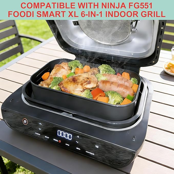 Foodi Air Frying Combo Crisper Basket for Ninja FG551 Smart Indoor Grill, Non-Stick Air Fryer Basket for Ninja Air Fryer Grills DG551/DG651 Accessories, with Disposable Perforated Paper Liners,100PCS