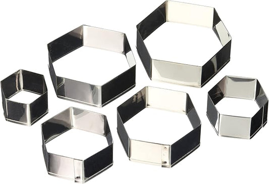 Ateco Plain Hexagon Cutter Set 6pc