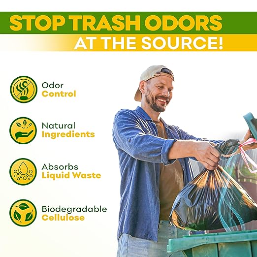 BEEST Dumpster Defender - 8lbs Outdoor Trash Can Deodorizer & Liquid Waste Absorber (Made in USA) Biodegradable Trash Can Odor Eliminator - Powerful Garbage Deodorizer for Always-Fresh Bins - 36 Cups
