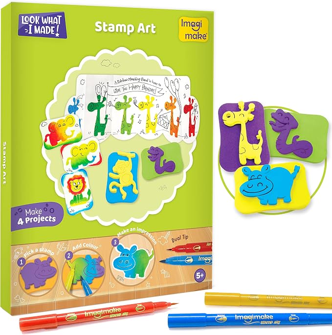 Imagimake 5-in-1 Awesome Craft Kit | Includes 15+ Projects | Crafts for Kids Ages 4-8 | 5 to 7 Year Old Girl Birthday Gifts | Arts and Crafts for Kids Ages 6-8 | 6 Year Old Girl Birthday Gift