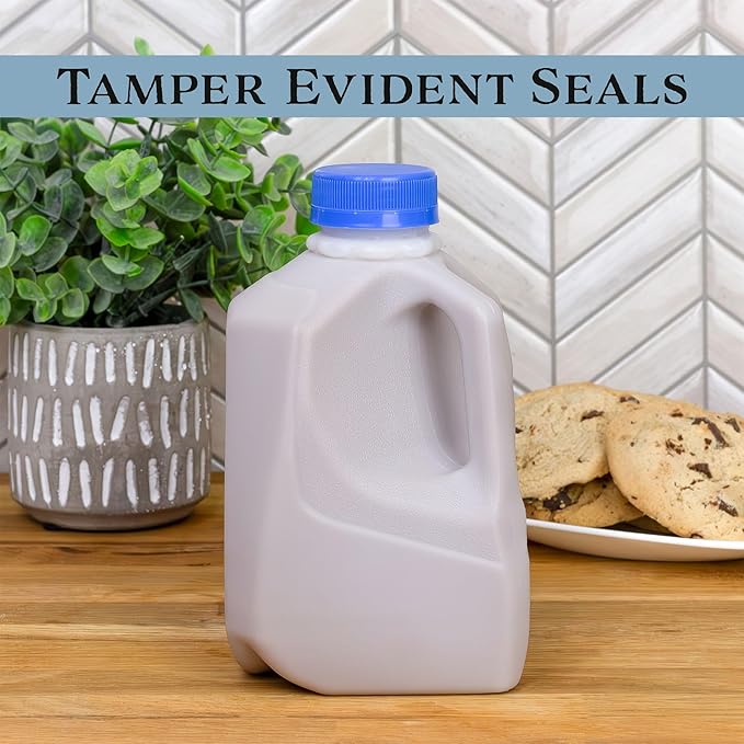 Cornucopia Brands 32oz Plastic Jugs (6-Pack); 1-Quart / 32-Ounce Bottles w/Caps for Juice, Water, Sports and Protein Drinks and Milk, BPA-Free