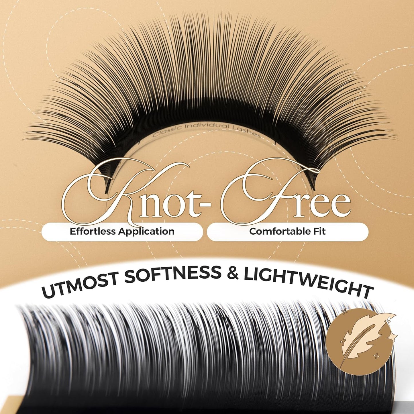 LASHVIEW Faux Eyelash Extensions Volume Fan for Professional Salon UseThickness 0.05mm Soft C Curl Length 8-15mm mixed Semi-Permanent Individual Silk Lashes