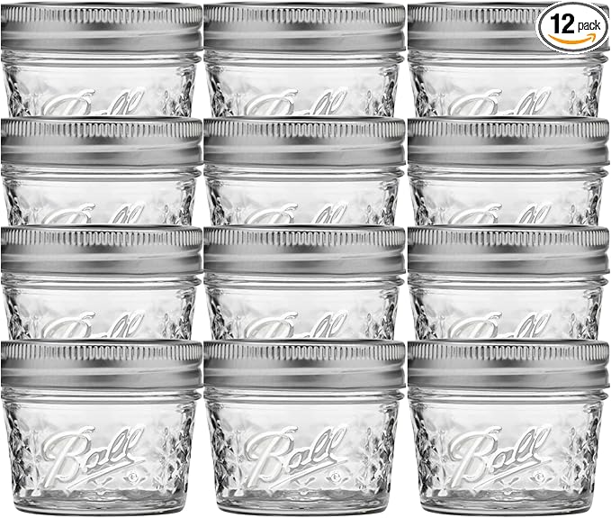 Ball Mason 4oz Quilted Jelly Jars with Lids and Bands, Set of 12