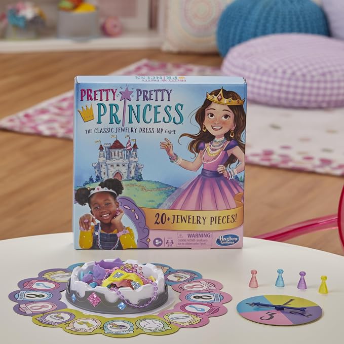 Pretty Pretty Princess Board Game, Classic Jewelry Dress-Up Games for Kids, Family Games for 2-4 Players, Kids Board Games, Ages 5 and Up