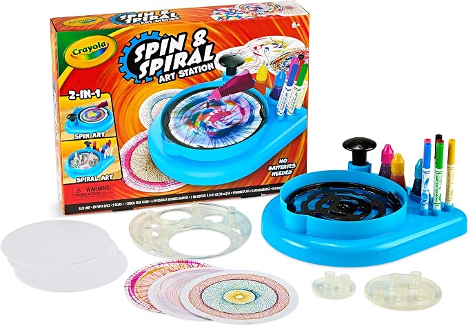 Crayola Spin & Spiral Art Station, Spin Art Machine, Arts & Crafts for Kids Ages 6, 7, 8, 9