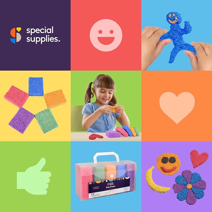 Special Supplies Fun Foam Modeling Foam Beads Play Kit, Children’s Educational Clay for Arts Crafts Kindergarten, Preschool Kids Toys Develop Creativity, Motor Skills (5-Pack)