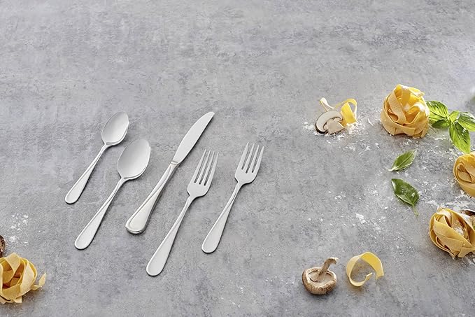 Oneida Silverware Set, Flight Everyday Flatware 6-Piece Dinner Fork Set, Service For 6, 18/0 Stainless Steel Dinner Forks, Rust Resistant, Dishwasher Safe, Home & Kitchen Utensils (Silver 6 Piece)