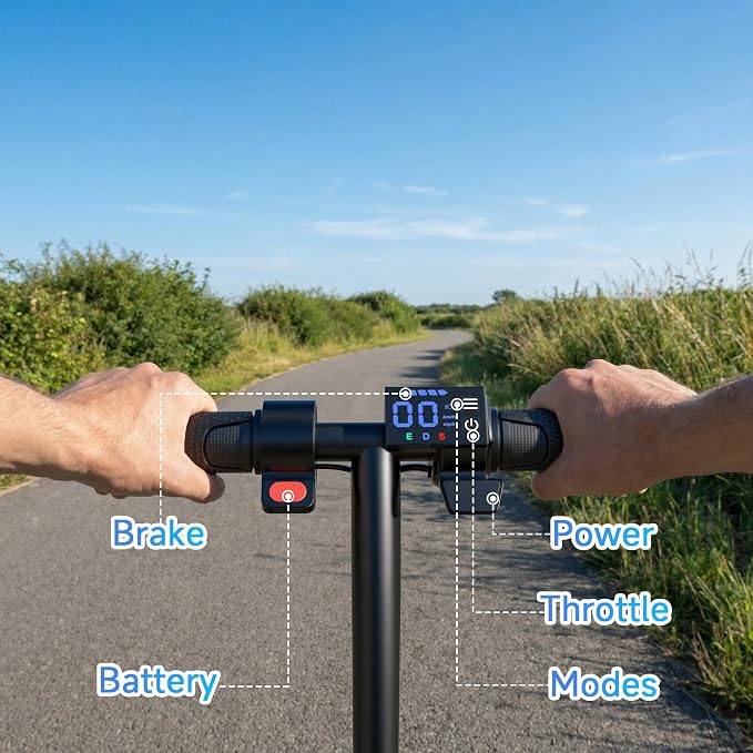 Electric Scooter, 350W-500W Motor, 9 MPH to 22MPH, 10-41 Miles Range, Dual Suspension, Dual Braking, App Control, Foldable Commuter E Scooter for Adults and Teens