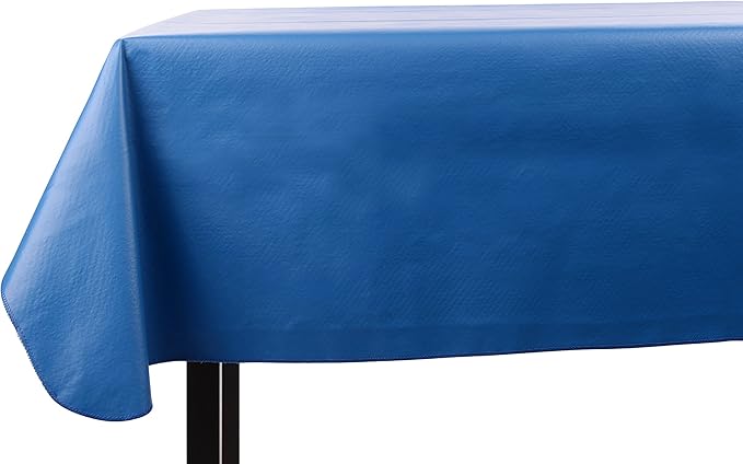Yourtablecloth Heavy Duty Vinyl Rectangle or Square Tablecloth – 6 Gauge Heavy Duty Tablecloth – Flannel Backed – Wipeable Tablecloth with Vivid Colors & Many Sizes 52 x 52 Royal Blue