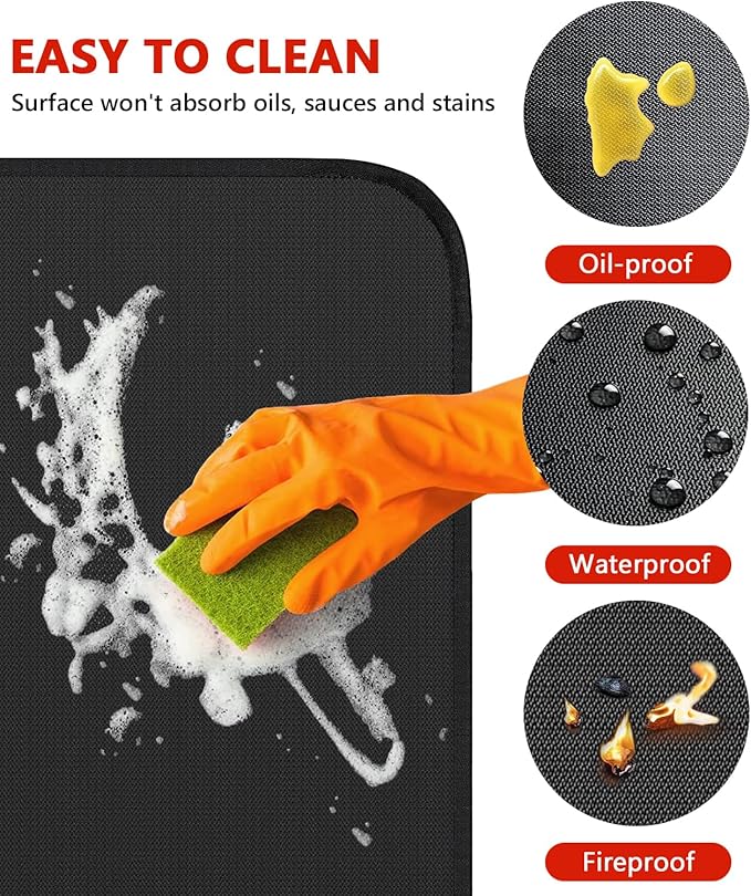 75 x 40 inch Under Grill Mats for Outdoor Grill, Double-Sided Fireproof Deck and Patio Protector Mat, BBQ Mat for Under BBQ, Waterproof Oil-Proof Grill Floor Pads Fire Pit Mat Fireplace Mat