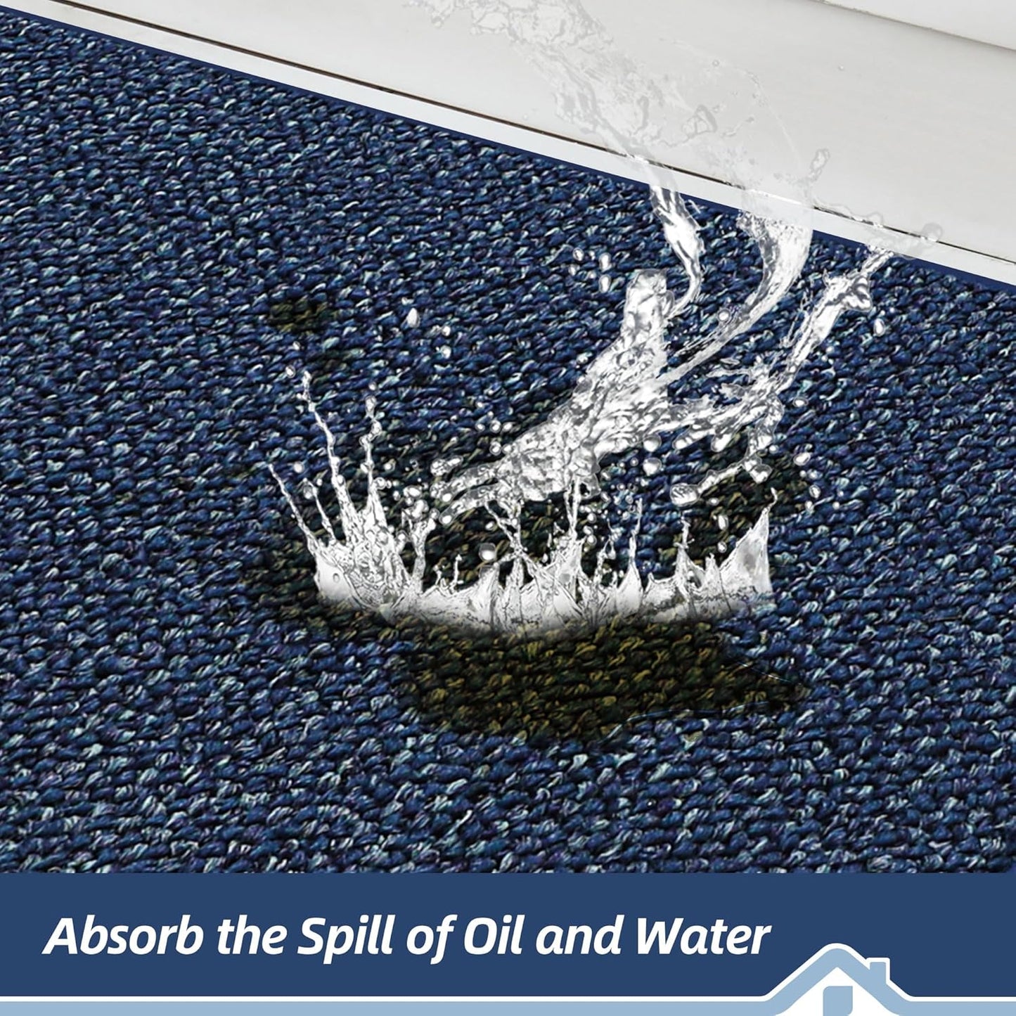 BEQHAUSE Kitchen Rugs and Mats 2PCS, Non-Slip Kitchen Mats for Floor, Absorbent and Stain Resistant Kitchen Runner, Machine Washable Rugs for Kitchen, Laundry & Sink, 24"x36"+24"x60", Blue