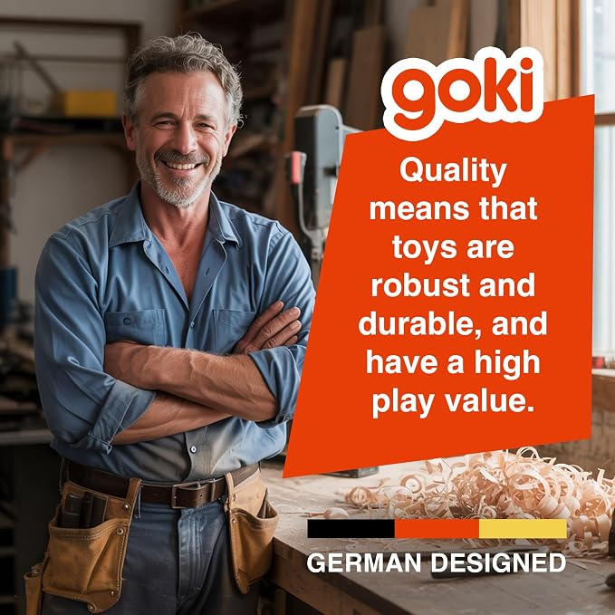 Goki Wooden Sorting & Stacking Toys - Montessori Toys for 2 Year Old Boy & Girl - Educational Color Recognition Shape Sorter for Toddlers - Gift for 2 Year Olds - Designed with Love in Germany