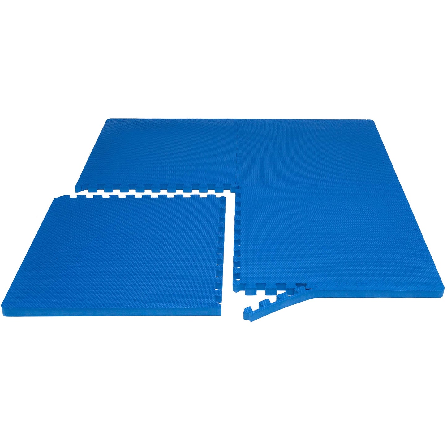 ProsourceFit Extra Thick Puzzle Exercise Mat , EVA Foam Interlocking Tiles for Protective, Cushioned Workout Flooring for Home and Gym Equipment, Blue - 1 inch - 24 Sq Ft - 6 Tiles