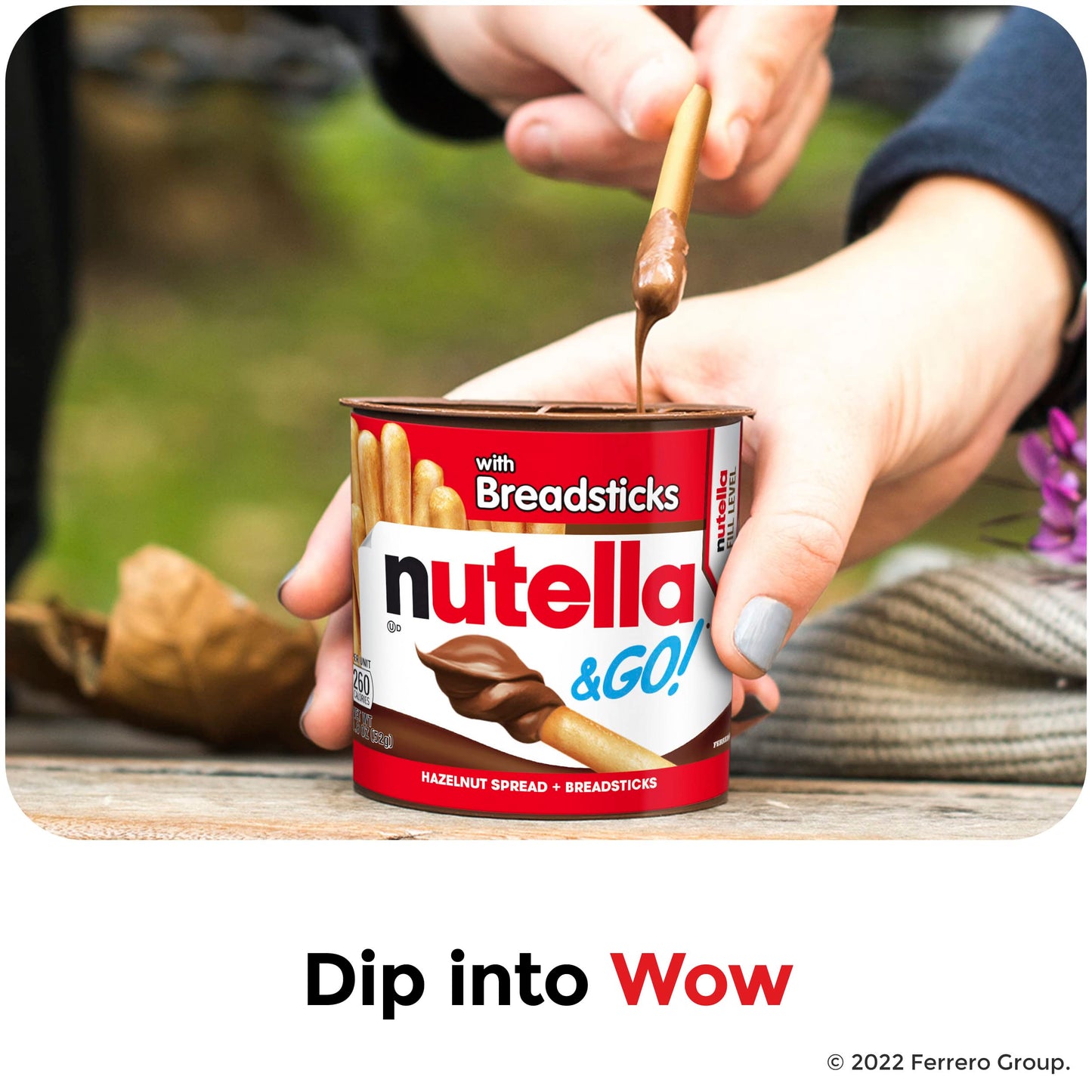 Nutella & GO! Bulk 24 Pack, Hazelnut and Cocoa Spread with Breadsticks, Stocking Stuffers, Snack Cups, 1.8 oz Each