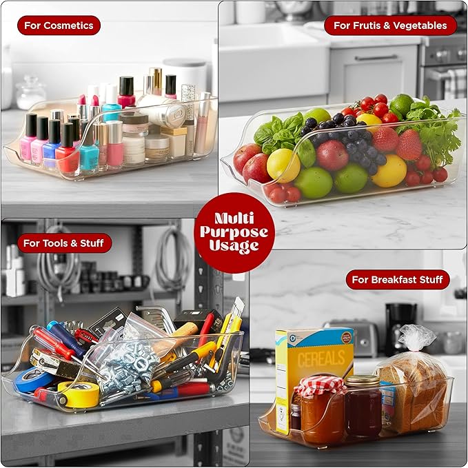 Utopia Kitchen Soda Can Organizer and Dispenser for Refrigerator/Pantry - Durable Can Storage Organizer Fridge & Kitchen Organization - (Clear, Set of 2)