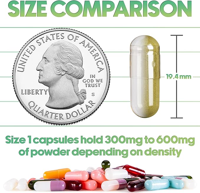 XPRS Nutra Size 1 Empty Capsules - 1000 Count Empty Gelatin Capsules - Pill DIY Capsule Filling - Pure Bovine Pill Gel Caps for Do-It-Yourself Supplements (Blue/White)