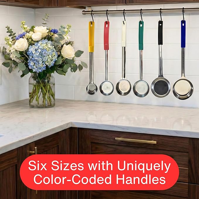 2 Ounce Solid Stainless Steel Portion Control Ladle Spoon for Measuring and Serving; Commercial Grade Serving Scoops [Pack of 12]