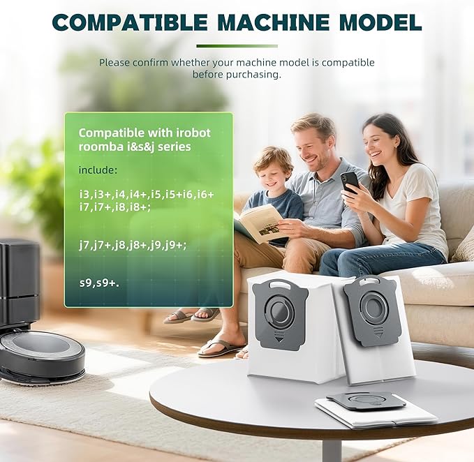 18 Pack Vacuum Bags Replacement Compatible with iRobot Roomba i7, i7+, i3, i3+, i1+, i4, i4+, i6, i6+, j7, j7+, i8, i8+,s9, s9+ Plus, i & s & j Series Clean Base Automatic Dirt Disposal Bags