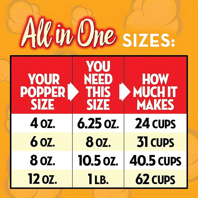 JOLLY TIME All in One Popcorn Kit, Portion Packets with Kernels, Oil and Salt for Movie Theater or Air Popper Machines (24 pack, 8oz Kettle)