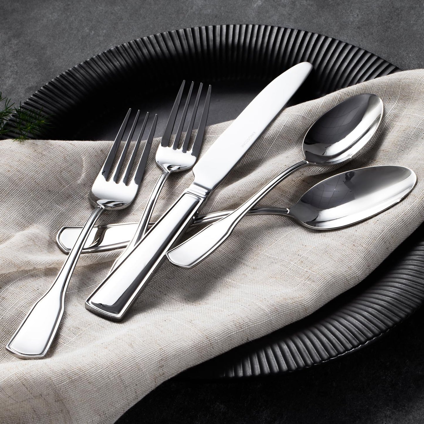 KINGSTONE 20-Piece Silverware Set, 18/10 Stainless Steel Flatware Set for 4, Tableware Cutlery Set, Utensil Sets for Home Restaurant, Mirror Finish, Dishwasher Safe