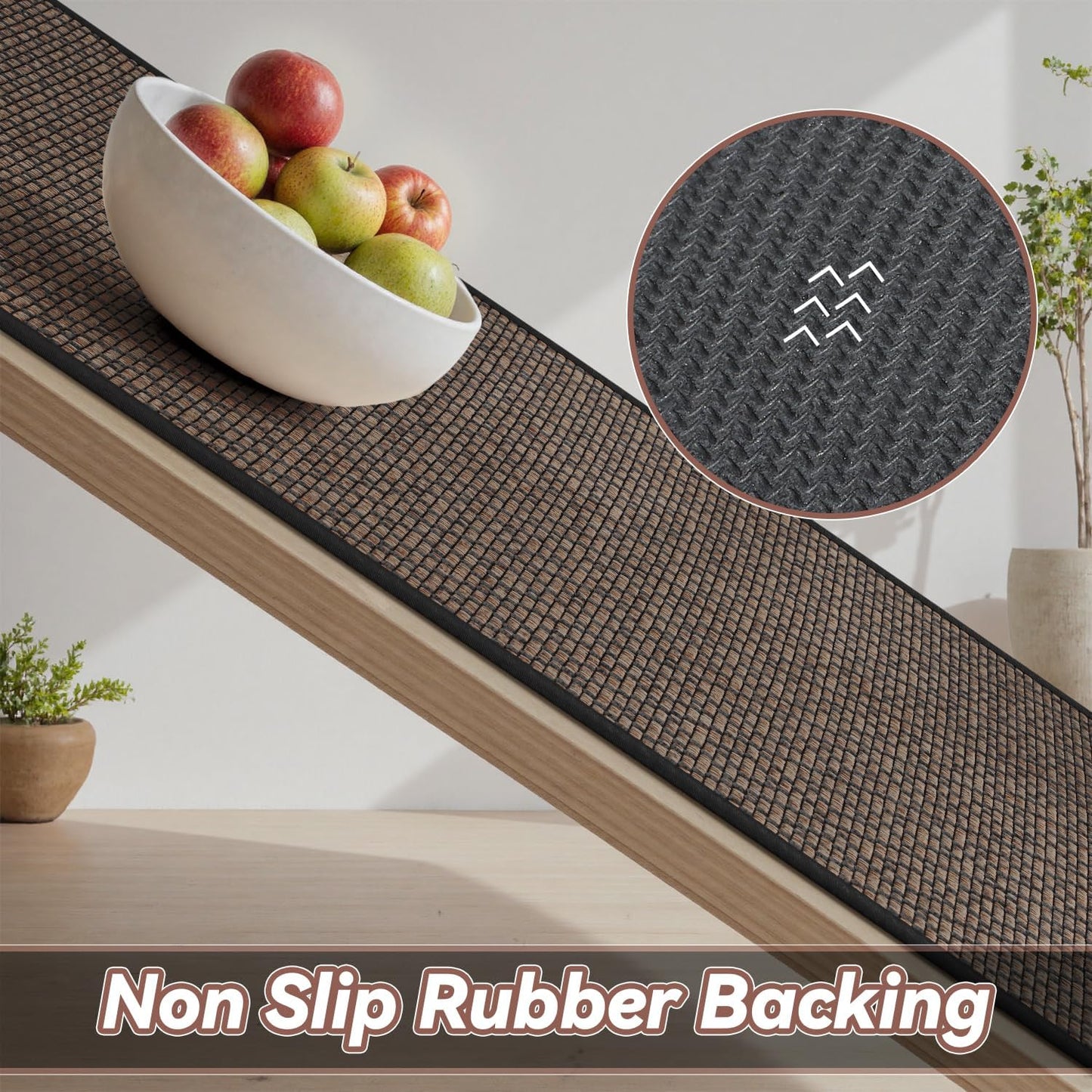 PADOOR Kitchen Floor Mat, Rubber Backed Kitchen Rugs Non Slip Washable, Super Absorbent Kitchen Mats for Floor Front of Sink, 17"x24", Black