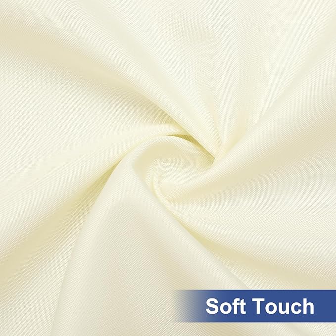 homing Rectangle Table Cloth Cover, Waterproof Polyester Elastic Fitted Tablecloth, Fits for 8 Foot Folding Tables, Washable Table Protector for Picnic, Camping, Outdoor (Cream Yellow, 30" x 96")