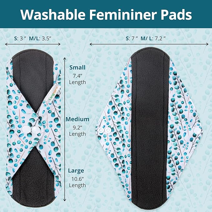 7pcs Set 1 pc Mini Wet Bag +6pcs Absorbent Reusable Sanitary Pads/Washable Cloth Menstrual Pads(Autumn,L)…
