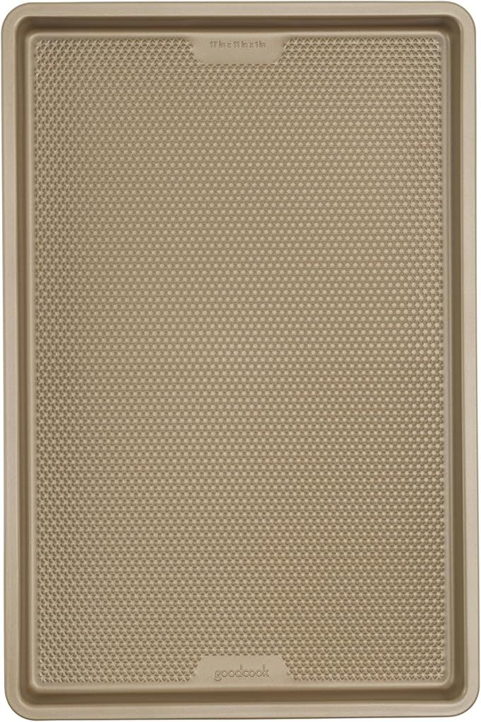 GoodCook BestBake Nonstick Textured Carbon Steel Cookie Sheet, 11" x 17", Large Baking Sheet, Even Heating, Scratch-Resistant, Non-Toxic, Durable, Ideal for Baking and Sheet Pan Dinners