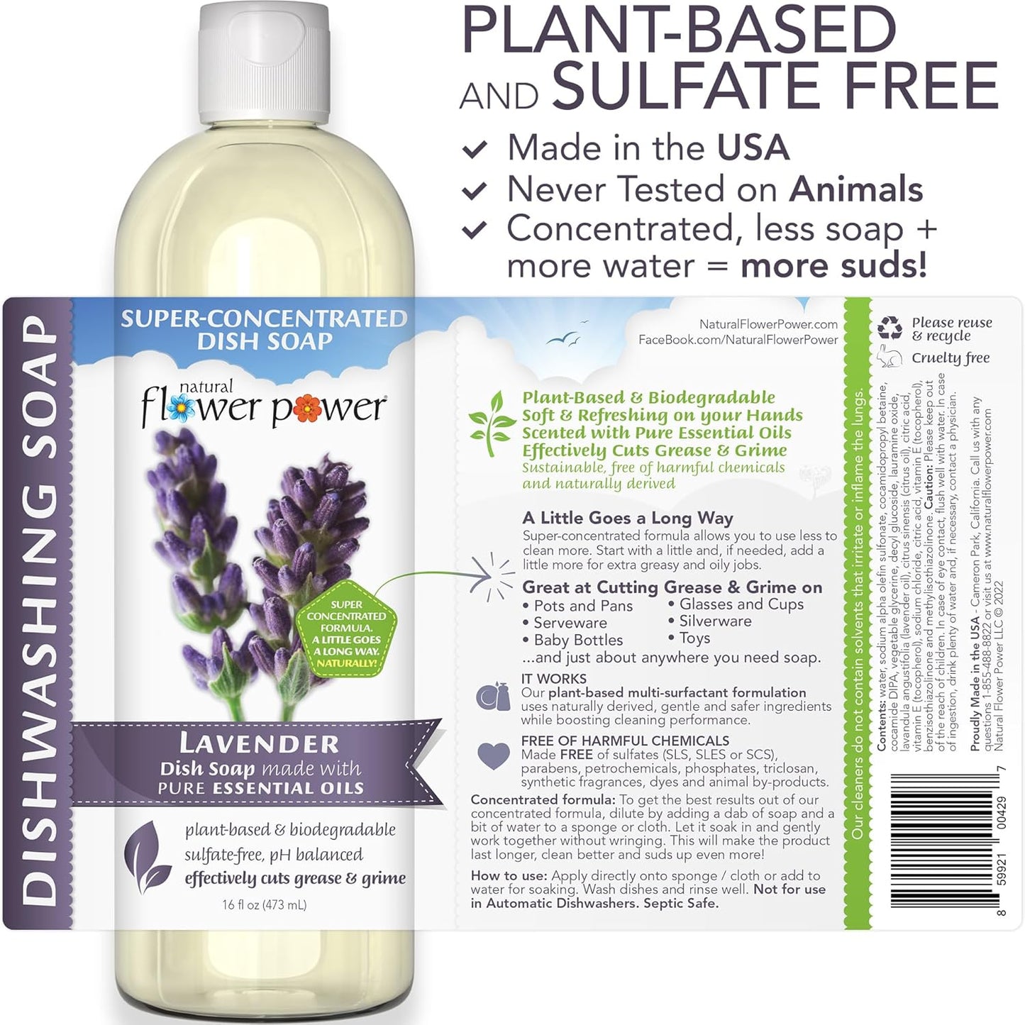 Liquid Dish Soap – Variety Pack – Citrus & Spice, Lemongrass, & Lavender – Plant-Based & Scented w/ Pure Essential Oils – Sulfate-Free Kitchen Soap – Vegan (16 Fl Oz 3 Pack)