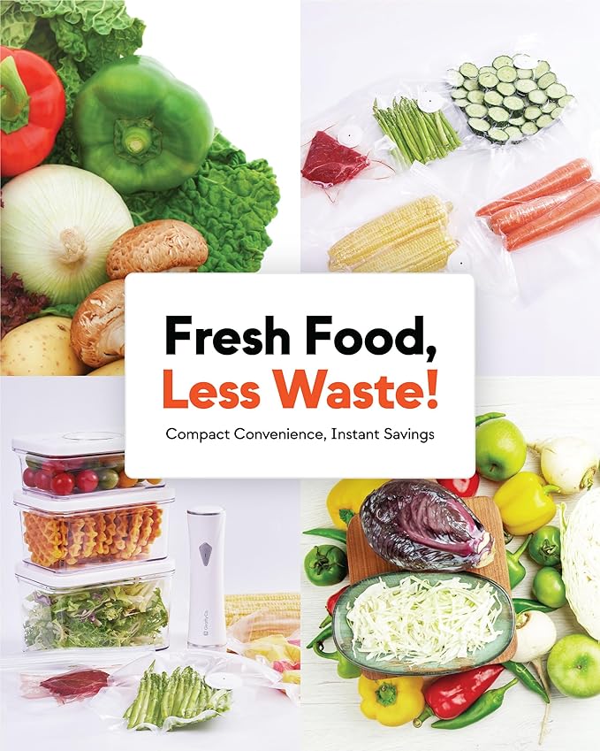 Reusable Vacuum Sealer Bags for Food – 30 Medium Vacuum Bags (26x28cm/10x11in), BPA-Free, Leak-Proof, Odor-Resistant – Compatible with Vacuum Sealers