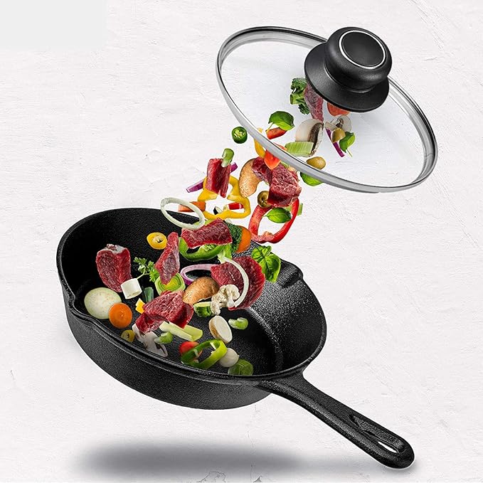 10 Inch Pan Lid 10" Tempered Glass Lid for Frying Pan, Skillets, Pans, Pots and Wok, Heat Resistant Handle