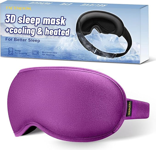 3D Gel Cooling Sleep Mask Blackout-Cold Eye Mask for Eye Compress, Cooling Weighted Eye Mask for Sleeping, Zero Eye Pressure, Ice Cold Pack, Cold Compress for Dry Eyes-Purple