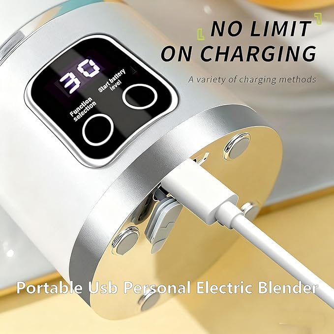 Digital Multimode Juicer Blender - Smart Led Display, Portable Usb Personal Electric Blender, Juicer Shakes And Smoothies Blender For Smoothies Liquid Diet, Shakes, Leak Proof Design (2PC-E)