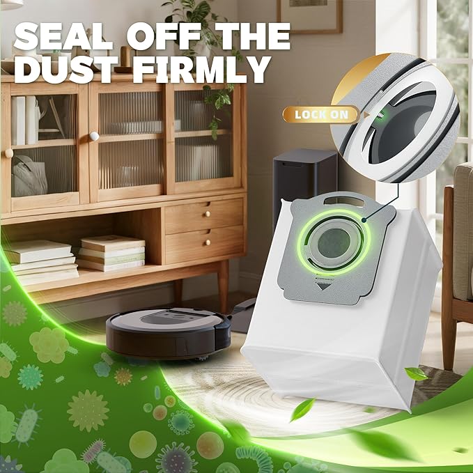 16 Pack Vacuum Bags Replacement Compatible with iRobot Roomba i7, i7+, i3, i3+, i1+, i4, i4+, i6, i6+, j7, j7+, i8, i8+,s9, s9+ Plus, i & s & j Series Clean Base Automatic Dirt Disposal Bags