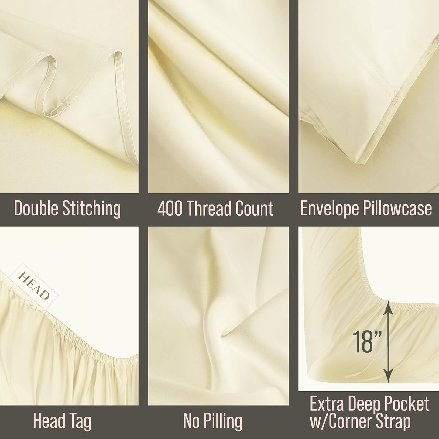 Bella Coterie Luxury Bamboo Viscose King Size Sheet Set | 100% Organically Grown | Ultra Soft | Cooling for Hot Sleepers | 18" Deep Pocket [Lemonade]