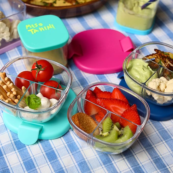 Yumbox Snack Bowl – 3-Compartment Leakproof Snack & Breakfast Container for Kids & Adults – Reusable Bento Snack Box for Yogurt, Parfaits, Fruit, Veggies & Small Meals
