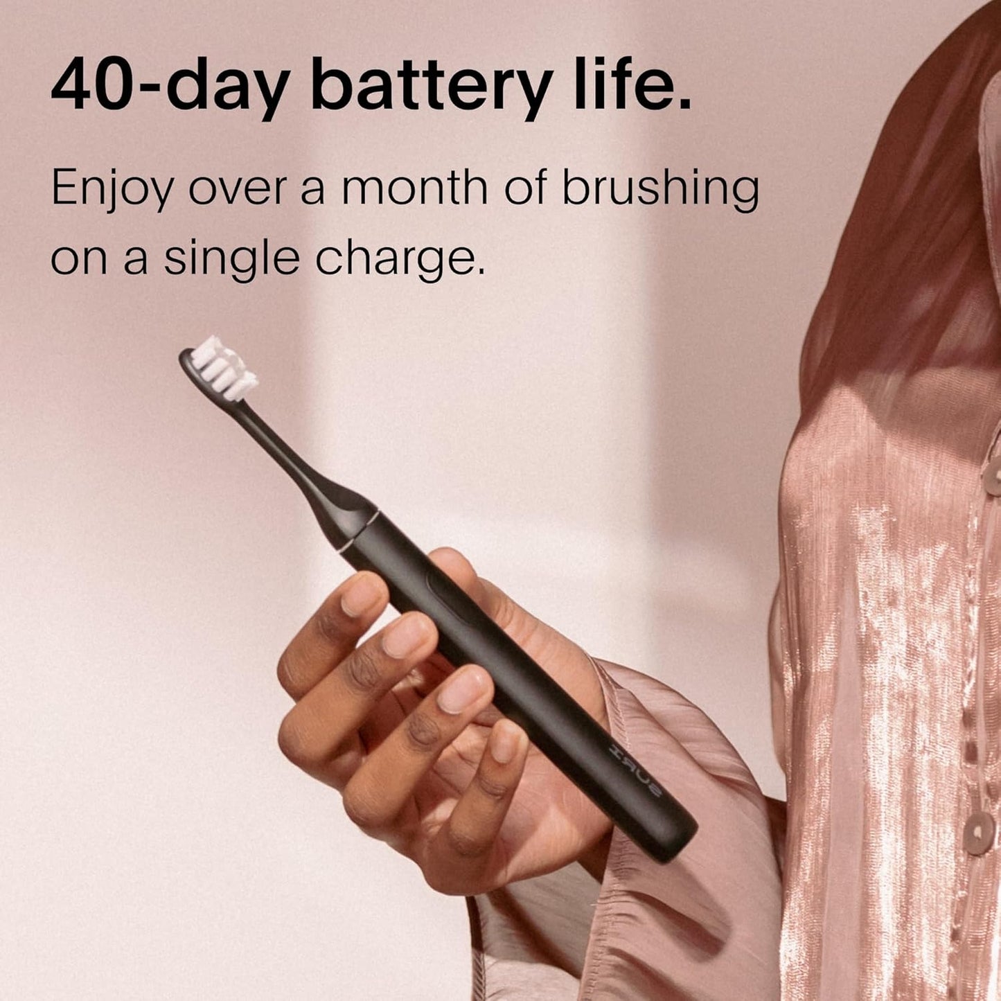 SURI 1.0 Sonic Electric Toothbrush with UV Cleaning Travel Case | 40+Day Battery | Designed in California | Electric Toothbrush for Adults | Travel Toothbrushes | Tooth Brush | Black