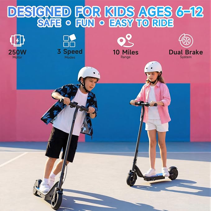 Electric Scooter, 350W-500W Motor, 9 MPH to 22MPH, 10-41 Miles Range, Dual Suspension, Dual Braking, App Control, Foldable Commuter E Scooter for Adults and Teens