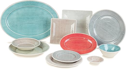 Carlisle FoodService Products Grove Reusable Plastic Plate Salad Plate with Rim for Home and Restaurant, Melamine, 9 Inches, Buff, (Pack of 12)