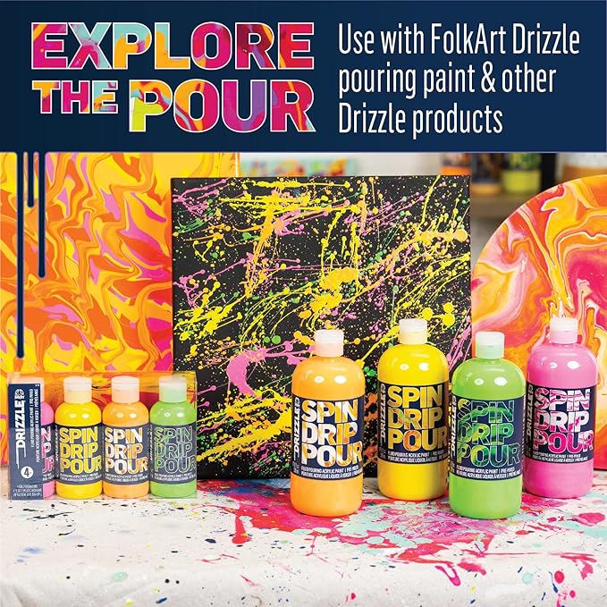 FolkArt Drizzle Combing Squeeze Bottle Set, Durable Tools for DIY Paint Pouring Arts and Crafts Projects, 50825