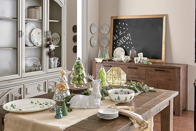 Lenox 880069 Balsam Lane 4-Piece Mug Set, Christmas Drinkware, Holiday Hosting