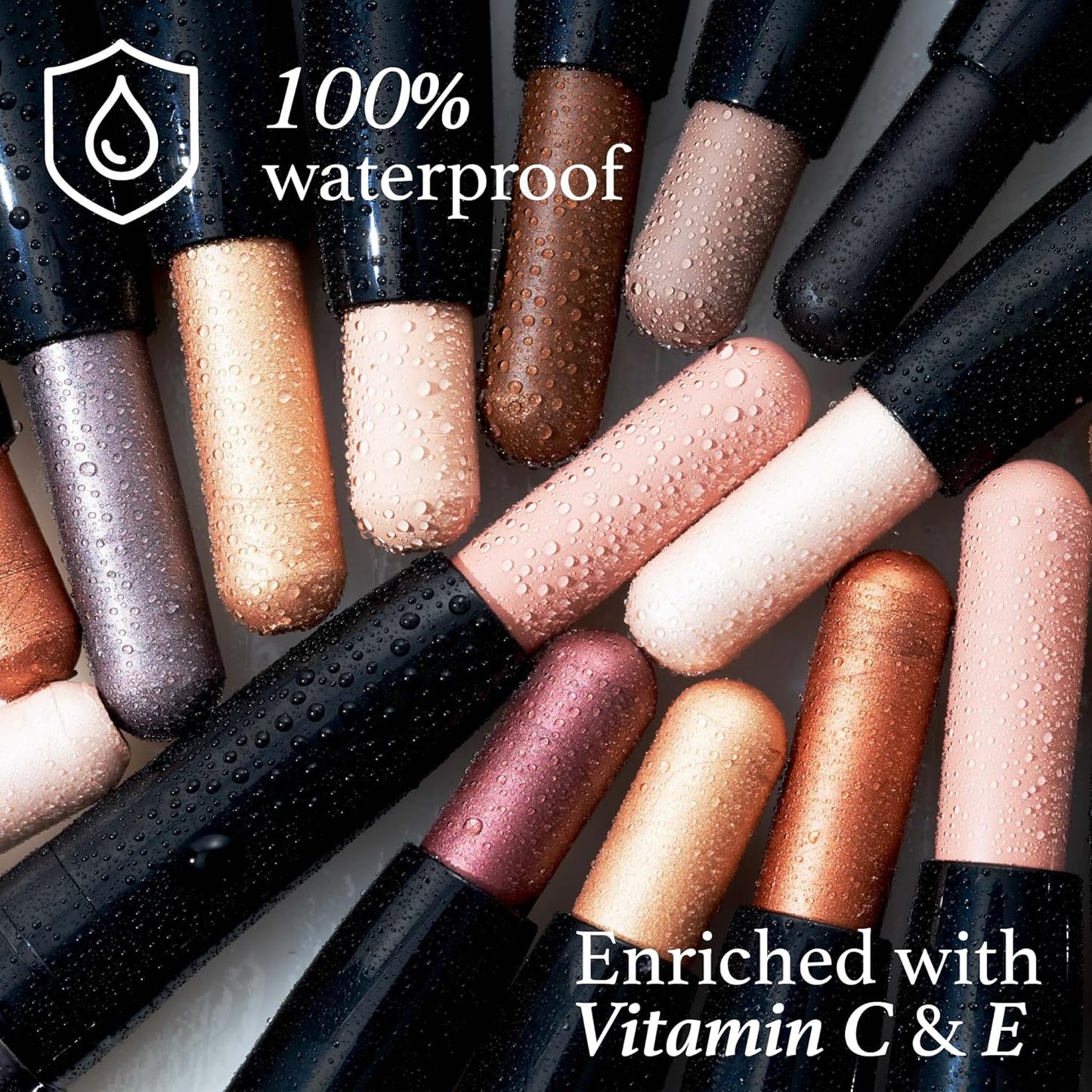 Julep Eyeshadow 101 Crème to Powder Waterproof Eyeshadow Stick 10 Piece Palette - Matte and Shimmer Finishes