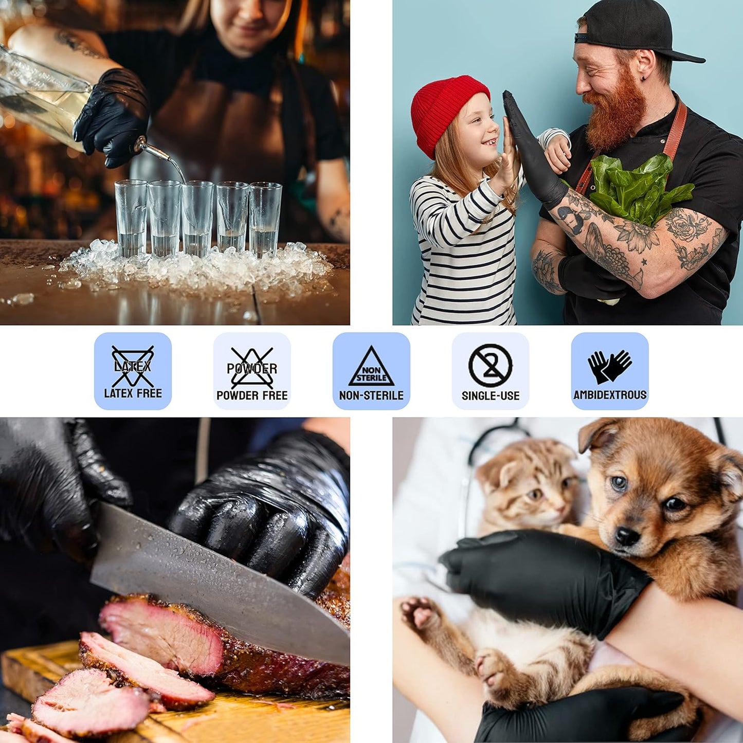 Safe Health HD Industrial Nitrile Black Disposable Gloves, Heavy Duty, 5 Mil, Case of 1000, Large, Latex Free, Powder Free, Oil Grease Resistant, Automotive, Mechanic, Maintenance