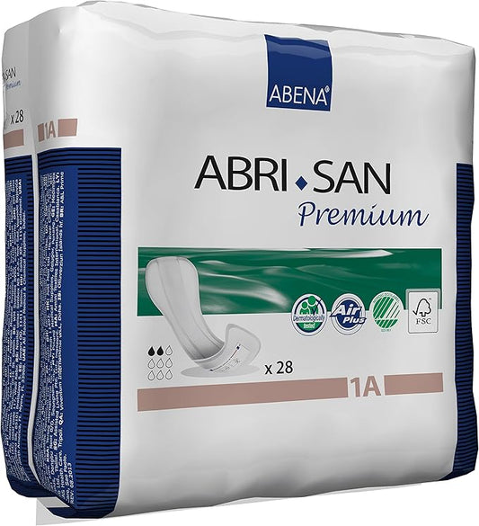 Abena Abri-San Premium Incontinence Pads, Light Absorbency, (Sizes 1 To 3A) Size 1A, 28 Count