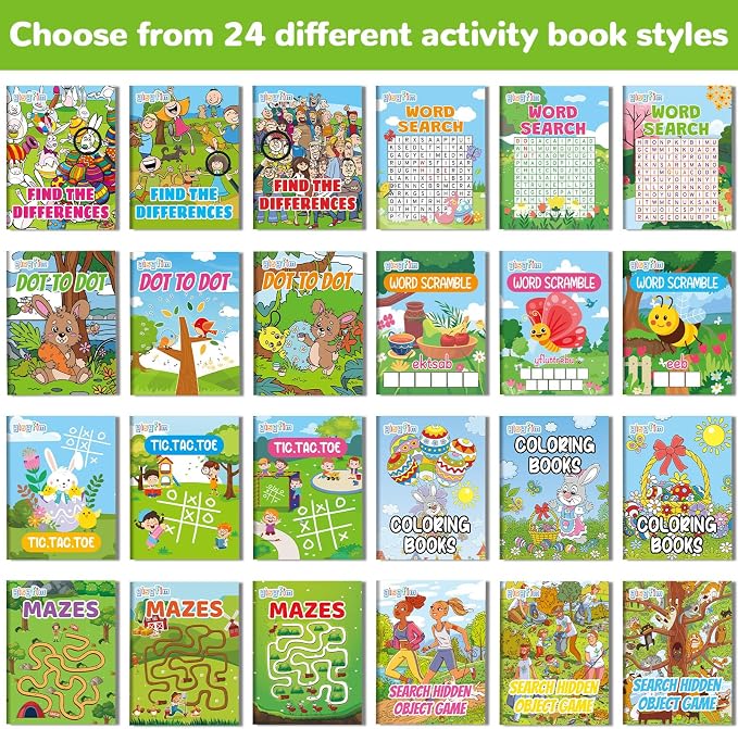 gisgfim 192 PCS Summer Mini Activity Books Kids Coloring Books Party Favors Bulk Challenging Game Include Maze Dot to Dot Word Search Word Scramble for Age 4-12 Goodie Bags Stuffers Supplies