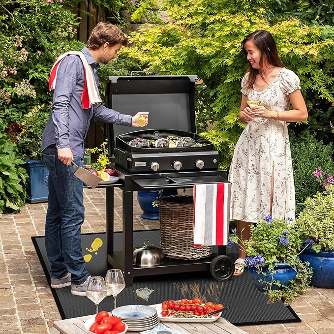 36" Square Fire Pit Mat/Under Grill Mat Fireproof Waterproof Oil-Proof, 4 Layers Fireproof Mat Fire Pit BBQ Pad Protect Mat for Deck Patio Grass Outdoor Wood Burning Fire Pit and BBQ Smoker